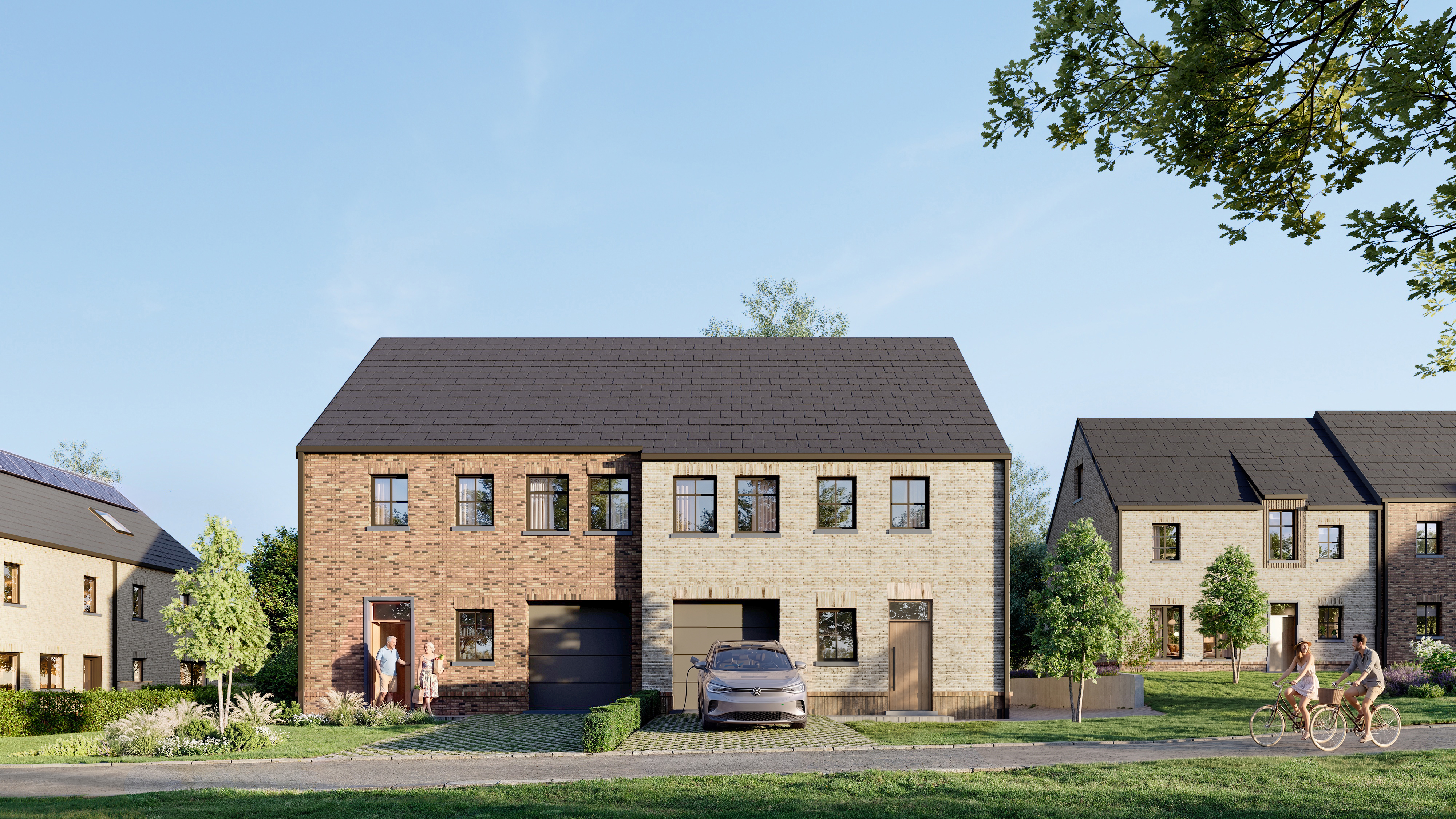 Halfopen woningen in landelijke stijl te koop in Holsbeek. Cluster van 2 woningen.