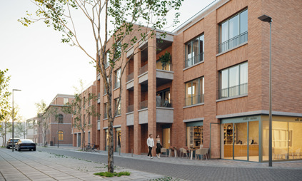 woonproject machelen appartementen in een mix van authentieke gevelelementen en moderne nieuwbouw rond een groen park