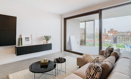 Appartement Quartier Bleu Hasselt, 2 slaapkamers en terras - foto woonkamer