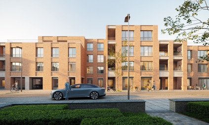 woonproject machelen appartementen in een mix van authentieke gevelelementen en moderne nieuwbouw rond een groen park