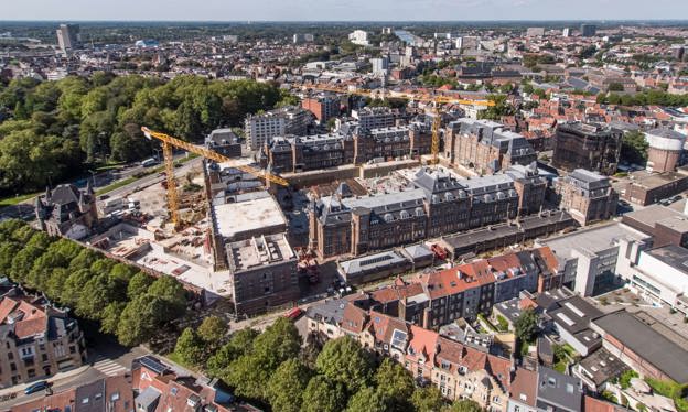Luchtfoto van De Kazerne in Gent