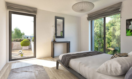 Slaapkamer van een appartement