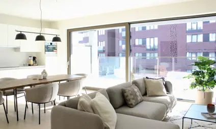 Appartement Waterzicht (Vilvoorde) avec 2 chambres et terrasse - photo de la salle de séjour