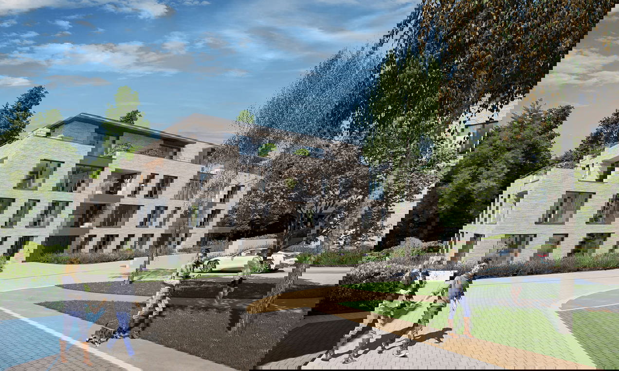 Voorgevel van de appartementen