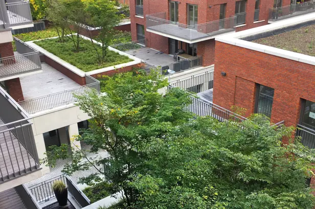 Groendaken van appartementen