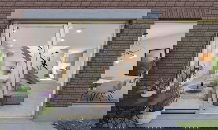 Inkom met glazen deur