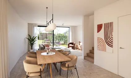 Broechem Kapelstraat Lot 01 Interieur leefruimte living eettafel tuin