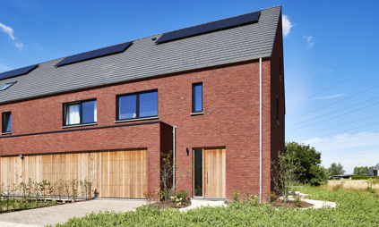 Moderne woning met rode steen