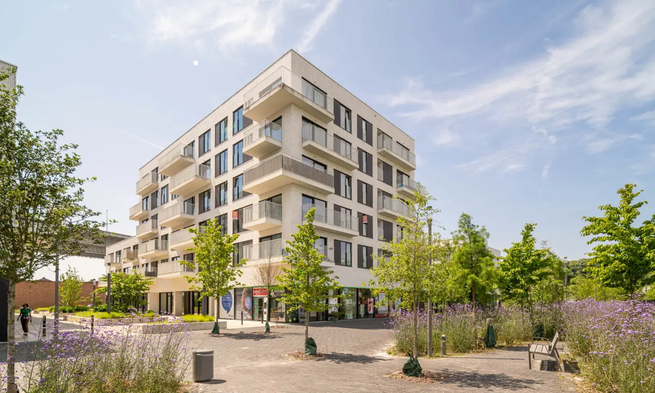 Appartement Brughuis (Vilvoorde) avec 3 chambres, terrasse et petit jardin - photo du bâtiment