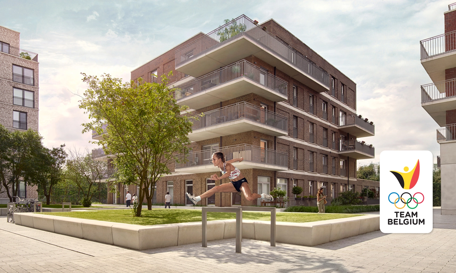 Atleet traint voor een appartementsblok van Matexi