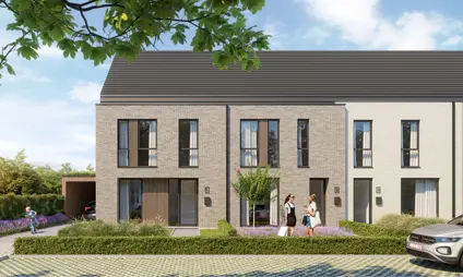 Broechem Kapelstraat groene buurt woningen zadeldaken bomen 