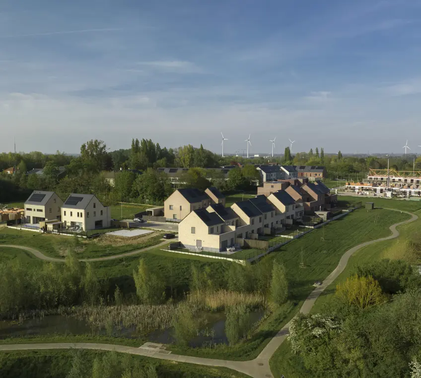 huizen luchtbeeld drone