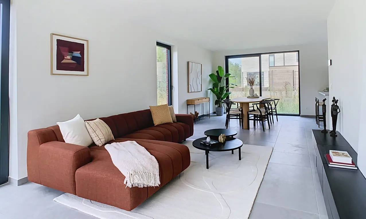 Bezoek onze kijkwoning in Grimbergen, Beigemveld: een ruime open nieuwbouwwoning met 3 slaapkamers, 2 badkamers en een grote tuin.