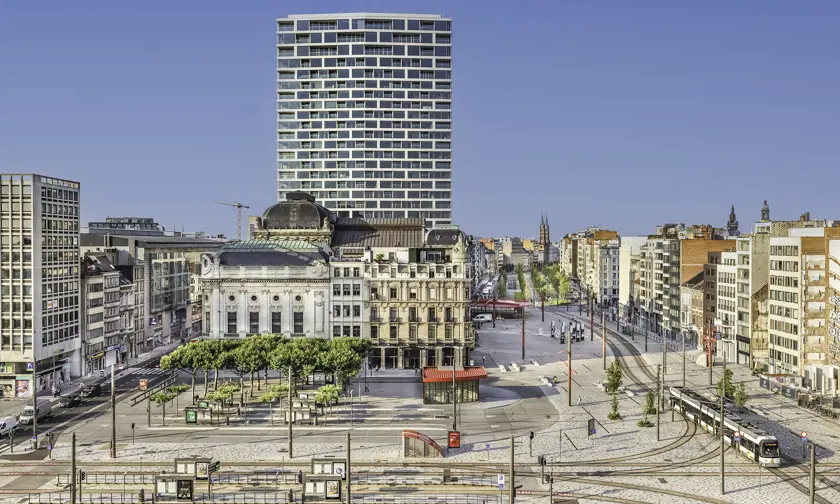 antwerp tower serenity extérieur vue les rails de tram à Anvers