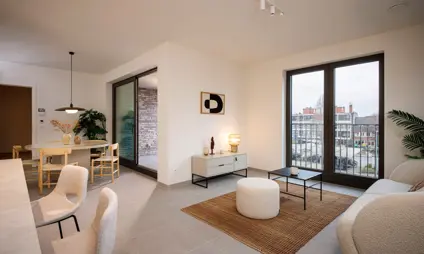 Geel Villa Spoorbloem Kijk Appartement leefruimte woonkamer keuken 