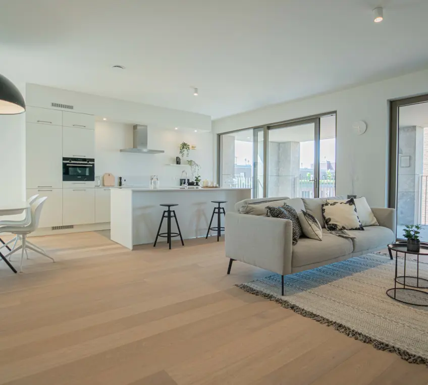 Appartement Quartier Bleu Hasselt, 3 slaapkamers en terras - foto leefruimte