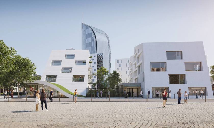 Zijaanzicht appartementen