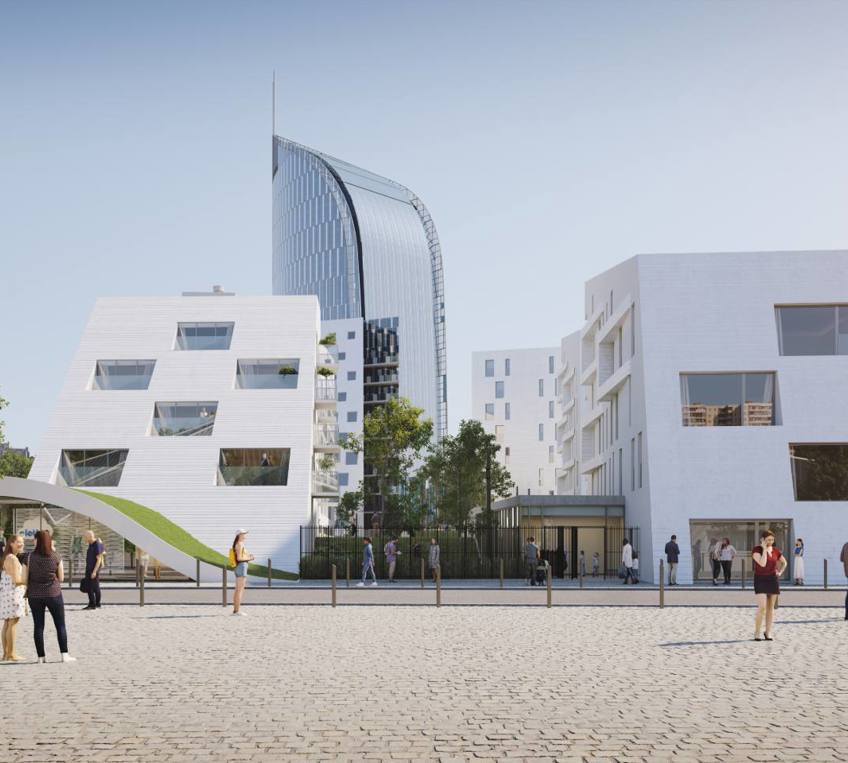Zijaanzicht appartementen