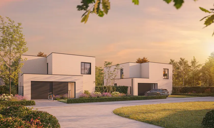 woningen exterieur voorgevel avond