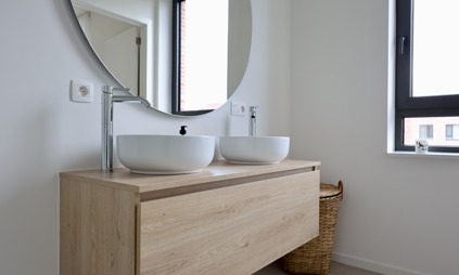 Deurne Eksterlaer Kijkwoning badkamer douche lavabo