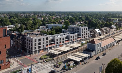 Geel Villa Spoorbloem appartement aan 6 procent living terras