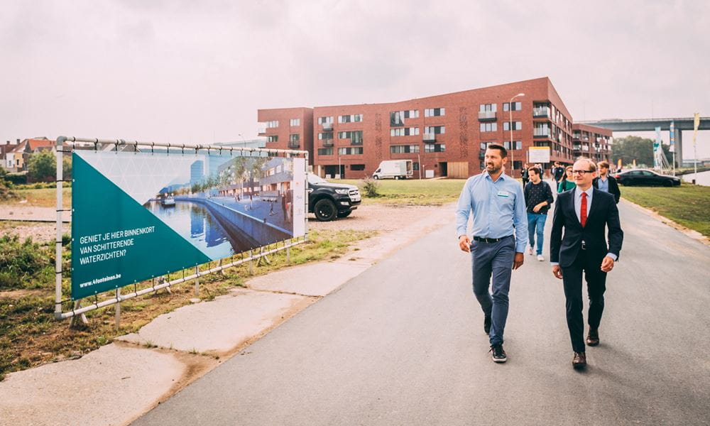Rondleiding voor Ben Weyts op de 4 Fonteinen werf