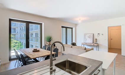 Appartement Waterzicht (Vilvoorde) met 2 slaapkamers en terras - foto van de leefruimte