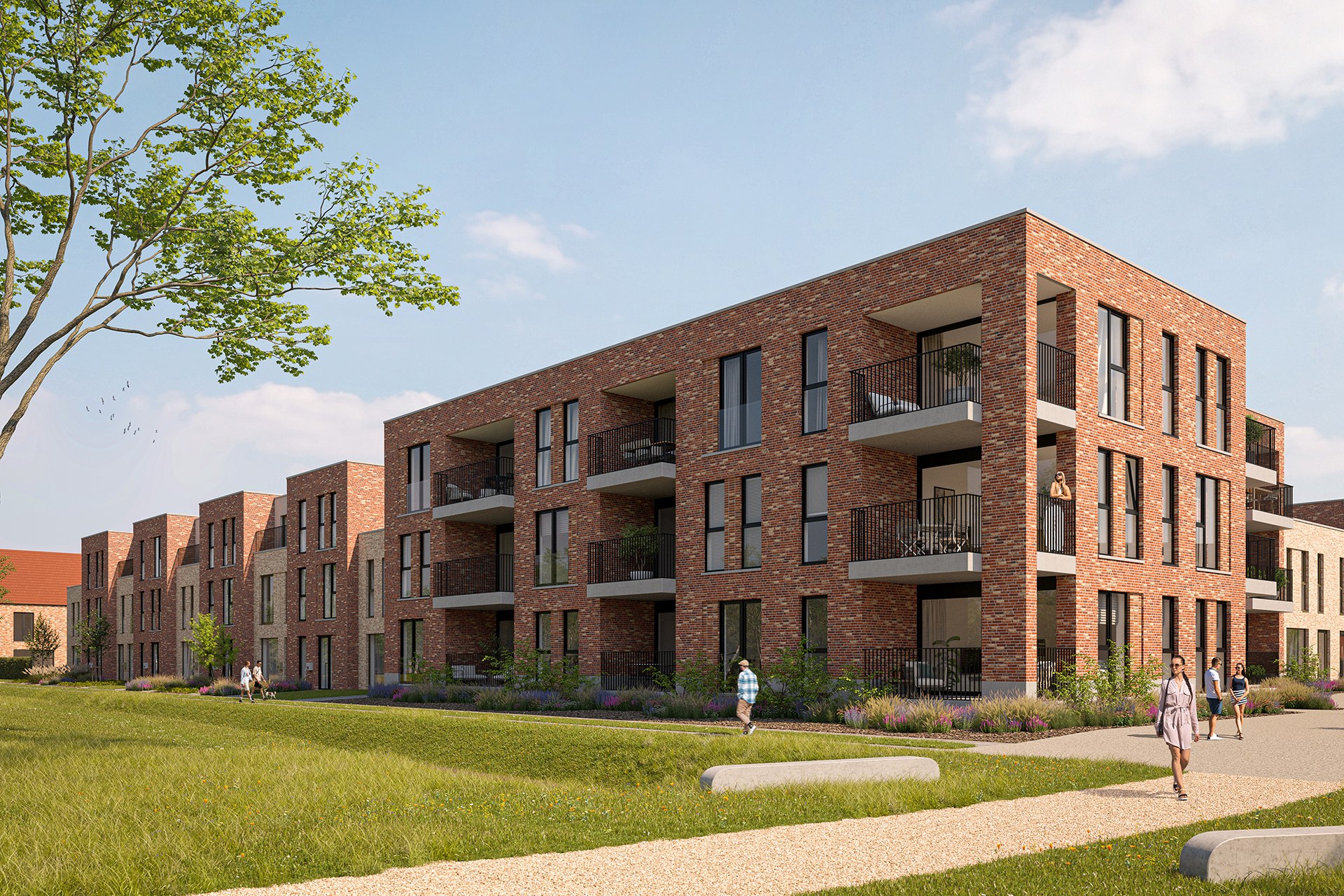 Wijnegem Ertbrugge woningen in het groen