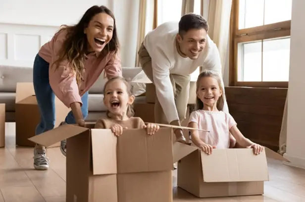Family playing with children