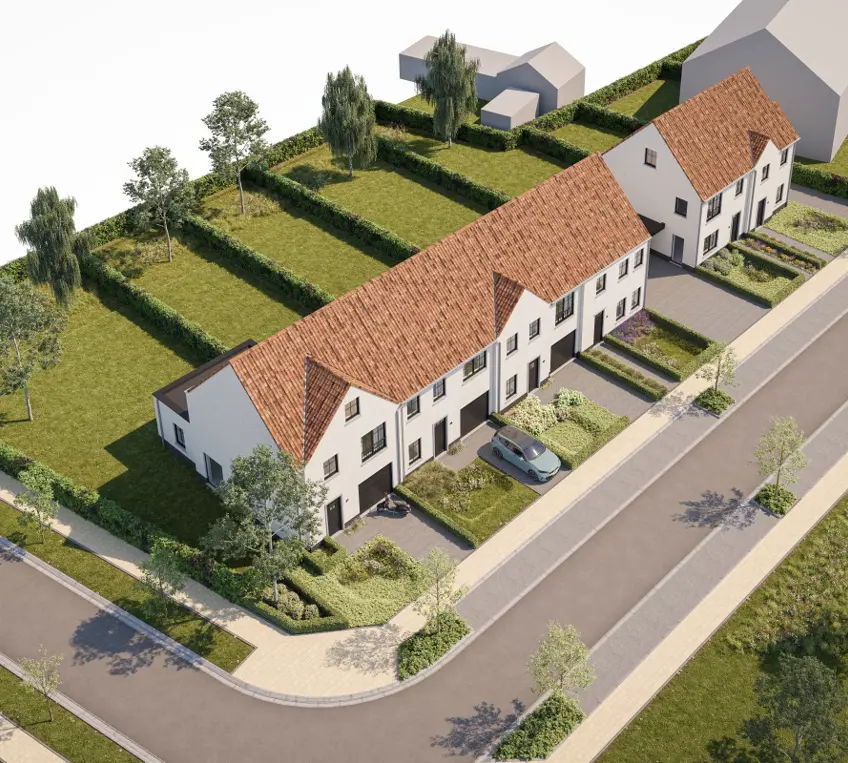 Essen Schildershof Nieuwbouw woningen groen landelijk luchtbeeld