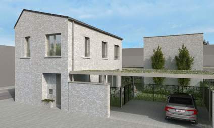 Voorgevel woningen