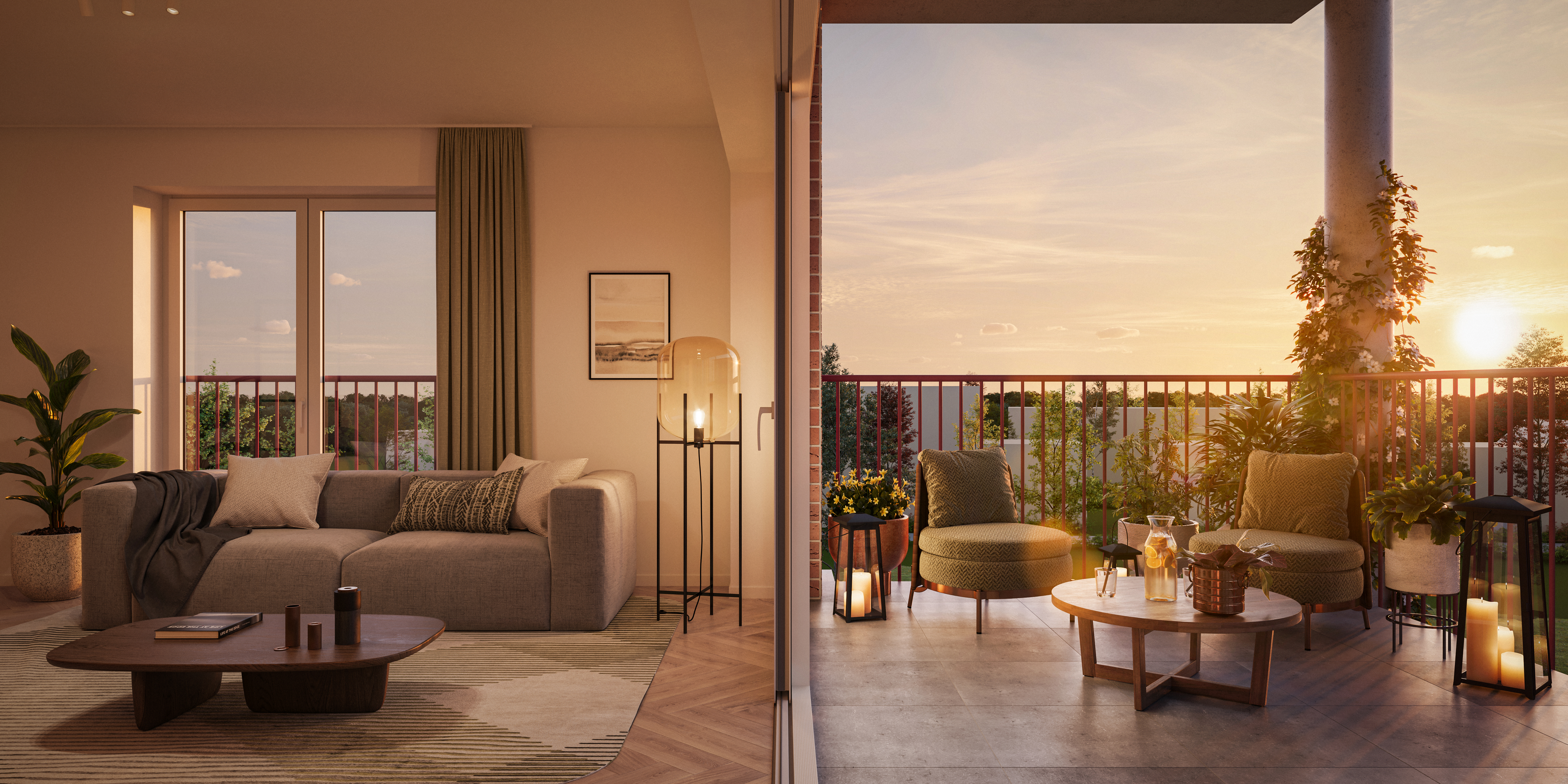 appartement terras avond