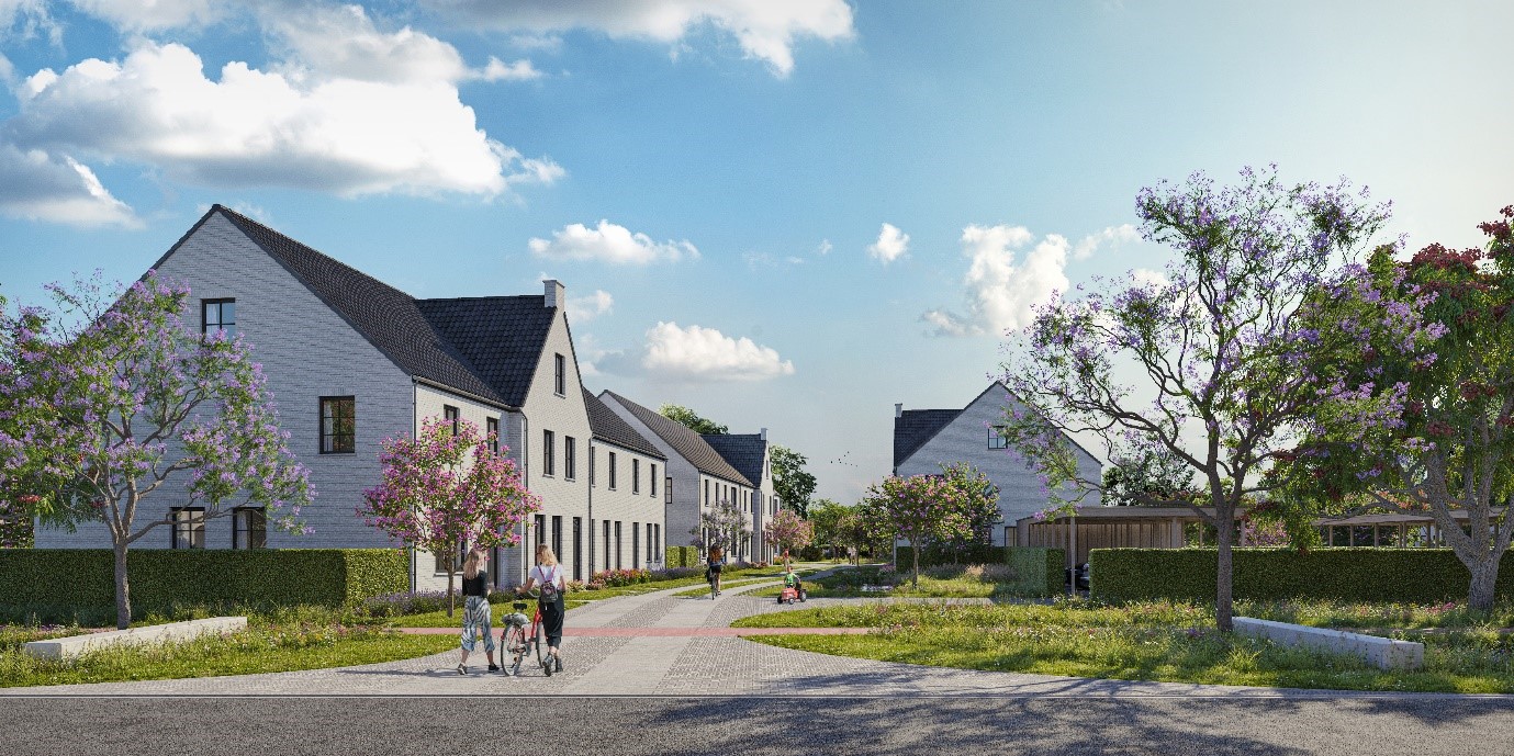 Vue de face d'une zone résidentielle