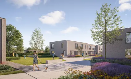 Boechout Zuiderdal Vue atmosphérique sur le cadre verdoyant du projet immobilier