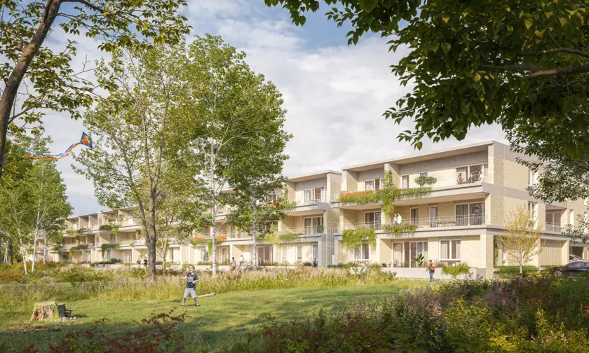 Tijl Uilenspiegel appartementen linkeroever groen Antwerpen bomen terras 