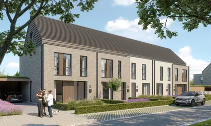 Broechem Kapelstraat groene buurt woningen zadeldaken bomen 