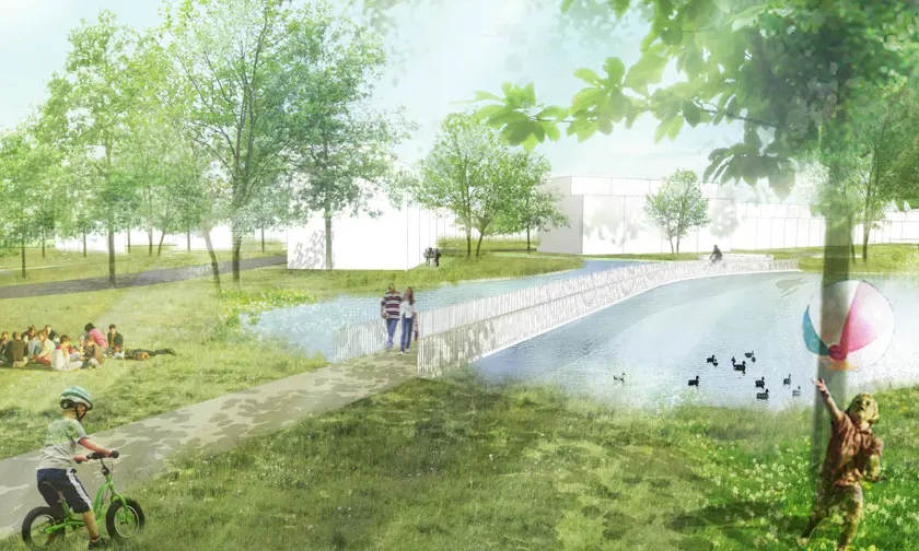 lint-zevenhuizen toekomstig project schets bomen groen water